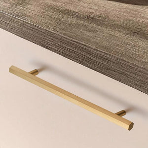 Solid Brass Geometric Cabinet Pulls & Knobs - Brushed Gold Finish - #1 - 160mm / 1pc