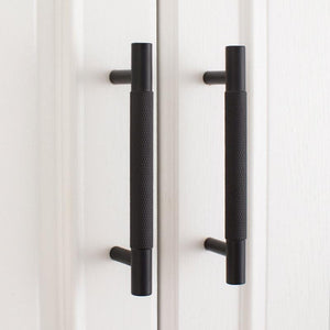 Solid Brass Knurled Cabinet Pulls & Knobs - Antique Bronze Finish - #9 128mm Brass / 1pc