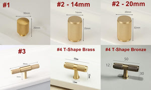 Solid Brass Knurled Cabinet Pulls & Knobs - Bronze Finish Hardware - #2 - 14mm / 1 pc
