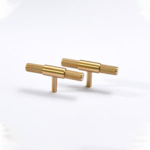 Solid Brass Knurled Cabinet Pulls & Knobs - Bronze Finish Hardware - #5 Brass 64mm / 1 pc