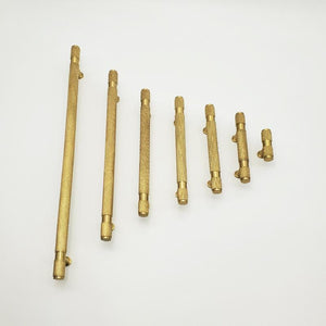 Solid Brass Knurled Cabinet Pulls & Knobs - Bronze Finish Hardware - #5 Brass 96mm / 1 pc