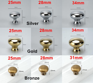 Solid Brass Knurled Cabinet Pulls & Knobs - Chrome Finish Hardware - 31mm Brass / 1pc