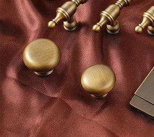 Solid Brass Knurled Cabinet Pulls & Knobs - Chrome Finish Hardware - 28mm Gold / 1pc