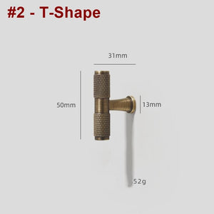 Solid Brass Knurled Cabinet Pulls & Knobs - Mid-Century Hardware - #2 - 64mm / 1pc