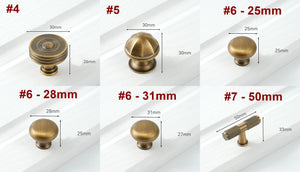 Solid Brass Knurled Flush Cabinet Pulls - Antique Bronze Finish - #1 - 35mm / 1pc