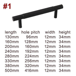 Solid Brass Mid-Century Cabinet Pulls & Knobs - Black Finish - #1 - 128mm / 1 pc