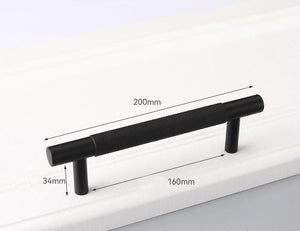 Solid Brass Mid-Century Cabinet Pulls & Knobs - Black Finish - #1 - 224mm / 1 pc