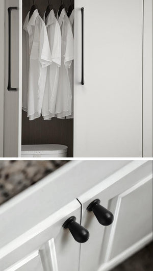 Solid Brass Minimalist Cabinet Pulls & Knobs - Black Finish Hardware - #2 Brass 96mm / 1pc
