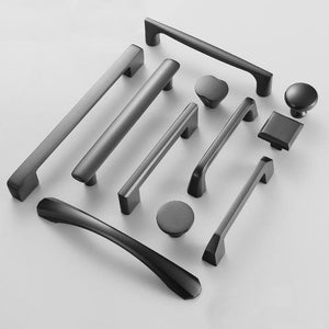 Solid Brass Minimalist Cabinet Pulls & Knobs - Black Finish Hardware - #5 - 160mm / 1pc