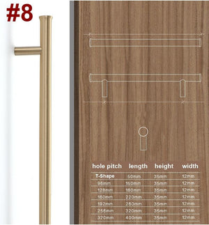 Solid Brass Minimalist Cabinet Pulls & Knobs - Matte Gold Finish - #4 / 1pc
