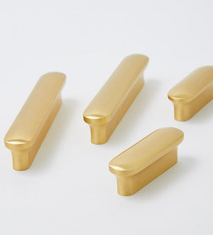 Solid Brass Minimalist Cabinet Pulls & Knobs - Brushed Gold Finish - view 6
