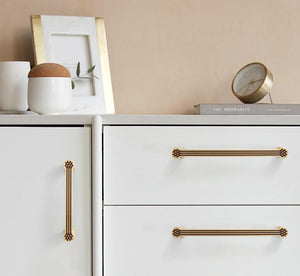 Solid Brass Oriental Cabinet Pulls & Knobs - Brushed Gold Finish - #2 Brass 96mm / 1pc