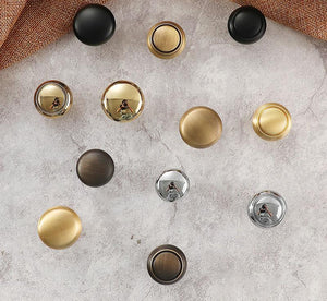 Solid Brass Round Cabinet Cup Pulls - Brushed Gold Finish Hardware - #1 Silver 25mm / 1pc