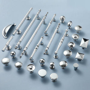 Solid Brass Round Cabinet Cup Pulls - Polished Silver Finish - #3 - 29mm / 1pc