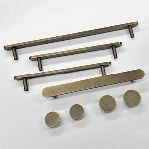 Solid Brass Round Cabinet Pulls & Knobs - Antique Bronze Finish - 76mm/115mm / 1pc