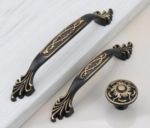 Solid Brass Round Cabinet Pulls & Knobs - Black Finish for Cabinets - #3 Round / 1pc