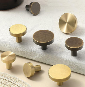 Solid Brass Round Cabinet Pulls & Knobs - Black Finish for Cabinets - 20mm Brass / 1pc