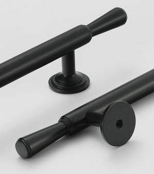 Solid Brass Round Cabinet Pulls & Knobs - Black Finish for Cabinets - #1 - 128mm Brass / 1pc