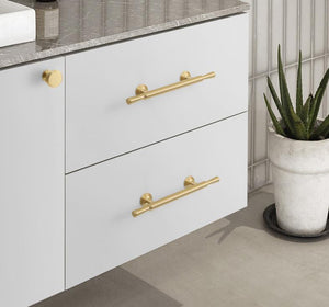 Solid Brass Round Cabinet Pulls & Knobs - Black Finish for Cabinets - #1 - 160mm Brass / 1pc