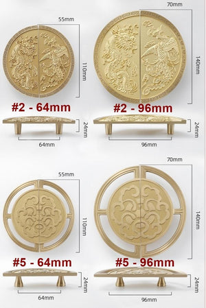 Solid Brass Round Cabinet Pulls & Knobs - Bronze Finish Hardware - #2 Brass 96mm / 1pc