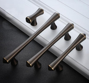 Solid Brass Round Cabinet Pulls & Knobs - Brushed Gold Finish - Black Bronze - 64mm / 1pc