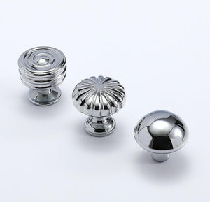 Solid Brass Round Cabinet Pulls & Knobs - Chrome Finish Hardware - #4 - 28mm / 1pc
