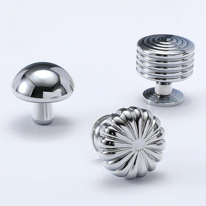 Solid Brass Round Cabinet Pulls & Knobs - Chrome Finish Hardware - #6 / 1pc