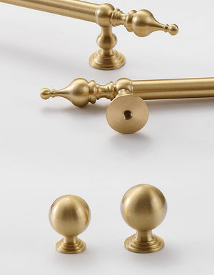 Solid Brass Round Cabinet Pulls & Knobs - Matte Gold Finish Hardware - view 10