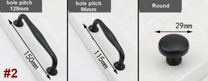 Solid Brass Round Cabinet Pulls & Knobs - Matte Gold Finish Hardware - #1 - 96mm Black / 1pc