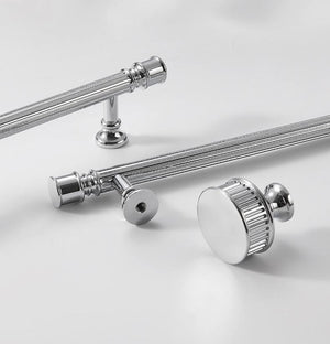 Solid Brass Round Cabinet Pulls & Knobs - Polished Silver Finish - view 10