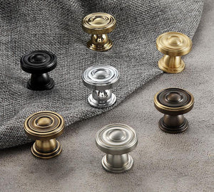 Solid Brass Round Cabinet Pulls & Knobs - Antique Bronze Finish - Coffee / 1pc