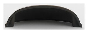 Solid Brass Smooth Half Moon Cup Pull - Aged Brass - Finish profile panel