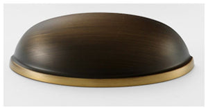 Solid Brass Smooth Half Moon Cup Pull - Antique Bronze - Finish profile panel