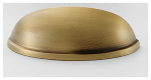 Solid Brass Smooth Half Moon Cup Pull - Burnished Brass - Finish profile panel