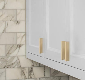 Solid Brass Square Cabinet Pulls & Knobs - Black Finish Hardware - Brass 76mm / 1pc