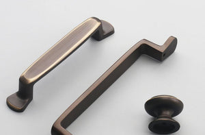 Solid Brass Vintage Cabinet Pulls & Knobs - Antique Bronze Finish - view 7