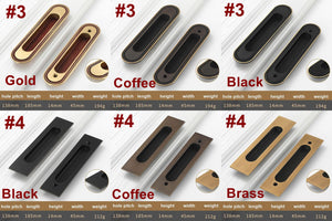 Solid Brass Wood Flush Cabinet Pulls - Brushed Gold Finish Hardware - #3 Black / 1pc
