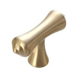 Brushed gold tapered T-bar cabinet pull.