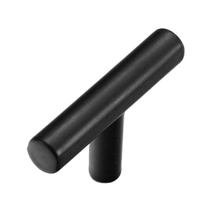 Matte black cylindrical T-bar pull, option No. 14.