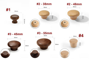 Wood Round Cabinet Pulls & Knobs - Minimalist Decorative Hardware - #2 - 38mm / 1pc