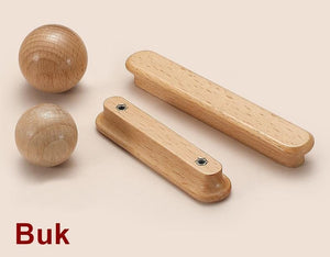 Wood Round Cabinet Pulls & Knobs - Rustic for Cabinets & Drawers - Buk - 64mm / 1pc