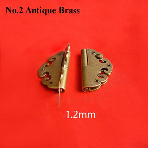 Brass Floral Mini Box Hinges - Antique Bronze Finish for Cabinets - No.1 Ant.Bronze 30mm / 50pcs
