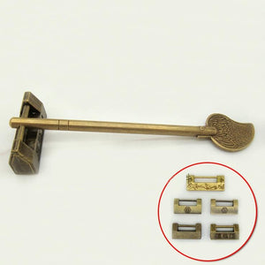 Brass Oriental Decorative Padlocks - Antique Bronze Finish Hardware - 11cmx5mm Ant.Bronze / 1pc