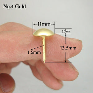 Brass Round Decorative Screw Nails - Antique Bronze Finish Hardware - #1 A.Brass 11x17mm / 3pcs