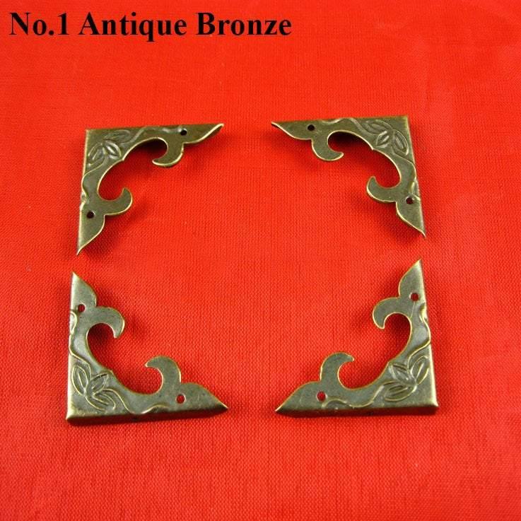 Furniture Decorative Flat Jewelry Box Folder Case Decor Corner Protector Vintage Antique Bronze/Brass Gold Tone Iron Zinc Alloy 30 40 58mm
