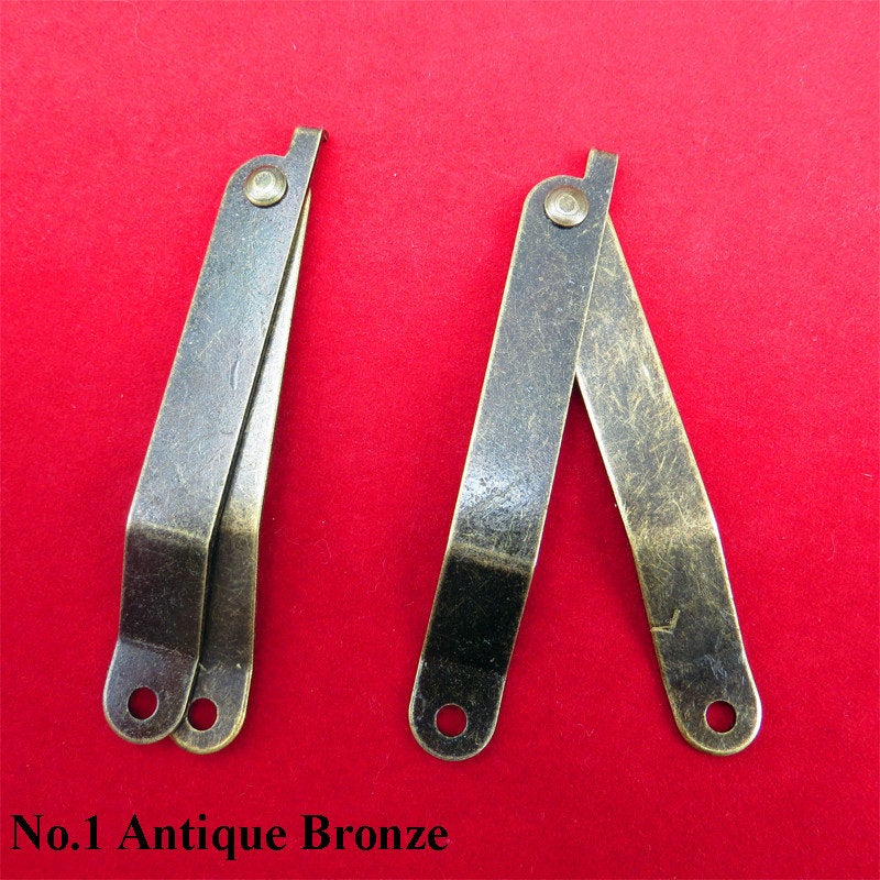 Lid Support Foldable Hinge H Hinge Jewelry Small Box Display Case Trestle Trunk Stool Chest Ladder Cabinet Cupboard Door Antique Bronze