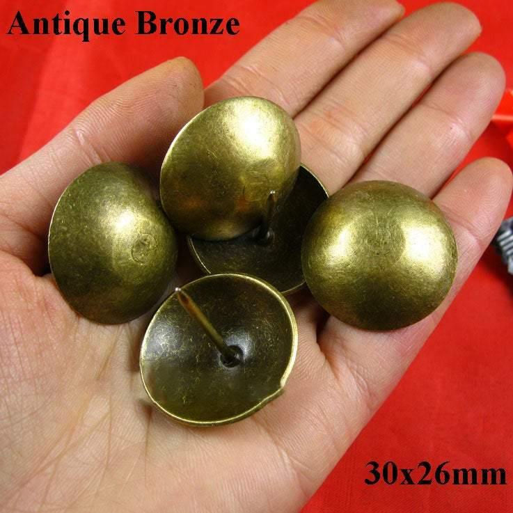 Ancient Vintage Antique/Red Bronze/Brass Iron Bid Large Round Screw Head Nail Pin Rod Furniture Decorative Door Cabinet Sofa Couch Decor