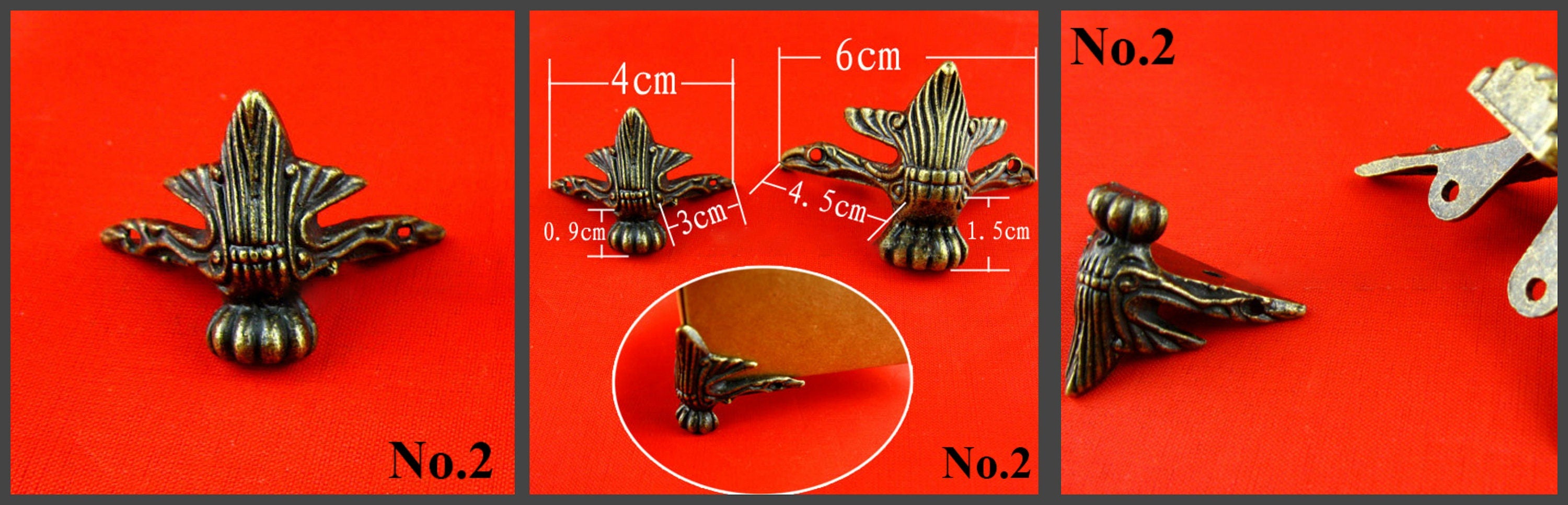 Decorative Feet Wooden Jewelry Box Corner Protector Foot Leg Guard Tiger Paw Claw Dragon Wing Vintage Bronze Gold 20 29 30 40 42 57 60 62mm