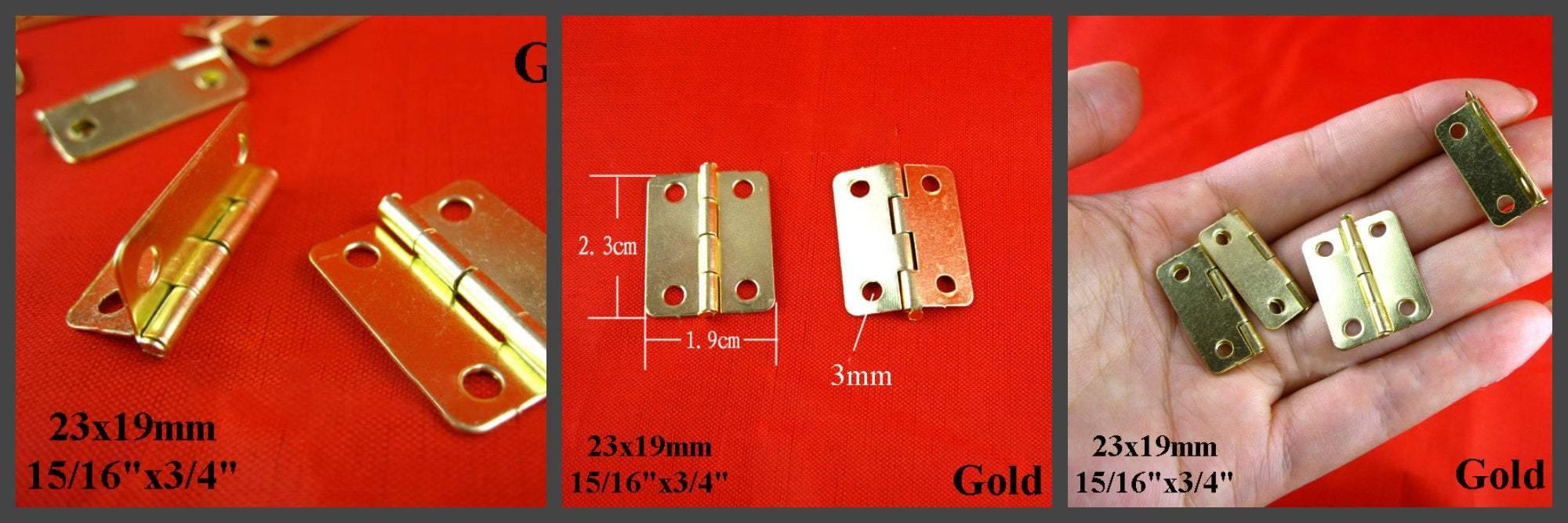 Mini Metal Small Box Butt Hinge 180 Degree Cabinet Cupboard Case Door Hardware Doll House Miniature Cigar Jewelry Box Bronze Gold Iron Brass