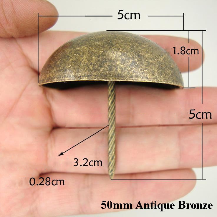 Decorative Upholstery Tack Round Dome Head Nail Pin Furniture Door Gate Barn Sofa Couch Decor Vintage Style Bronze Iron Big Large Oversized
